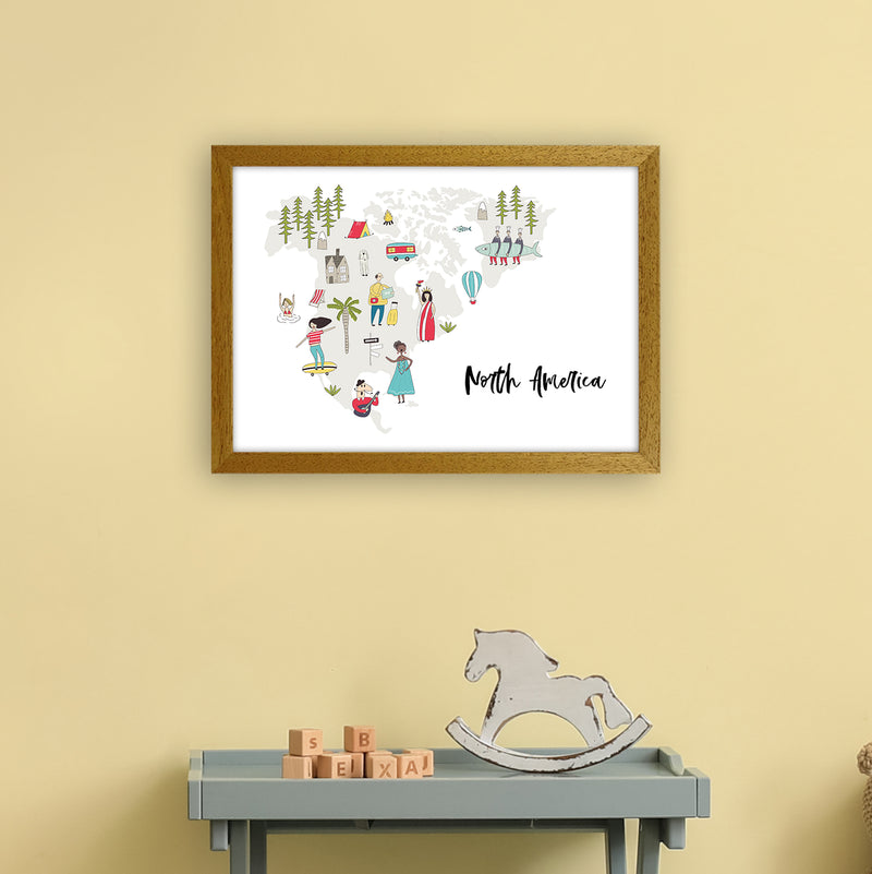 North America Map  Art Print by Pixy Paper A3 Print Only