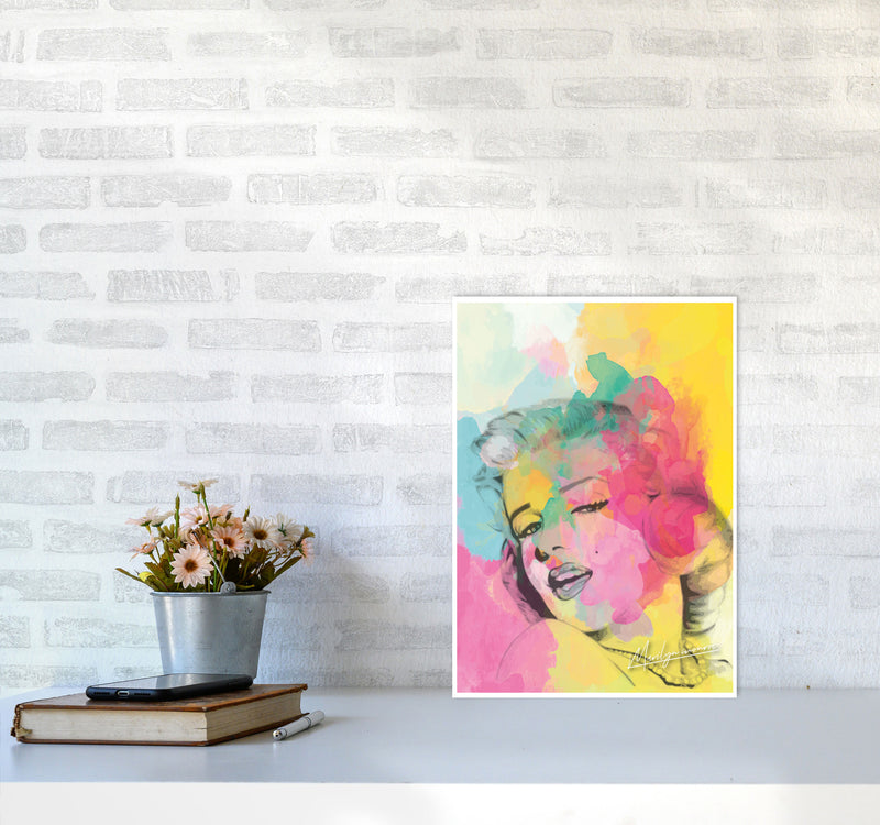 Marilyn Monroe In Colour Modern Print A3 Black Frame