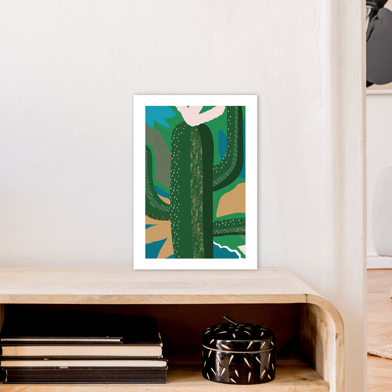 Cactus Jungle Abstract  Art Print by Pixy Paper A3 Black Frame