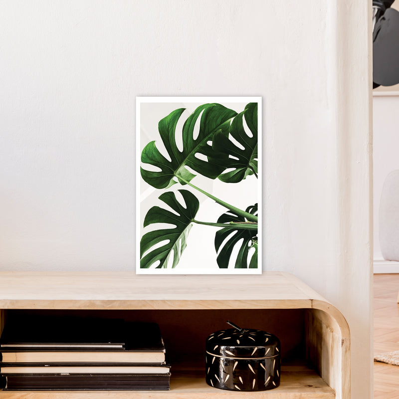 Monstera Leaf  Art Print by Pixy Paper A3 Black Frame