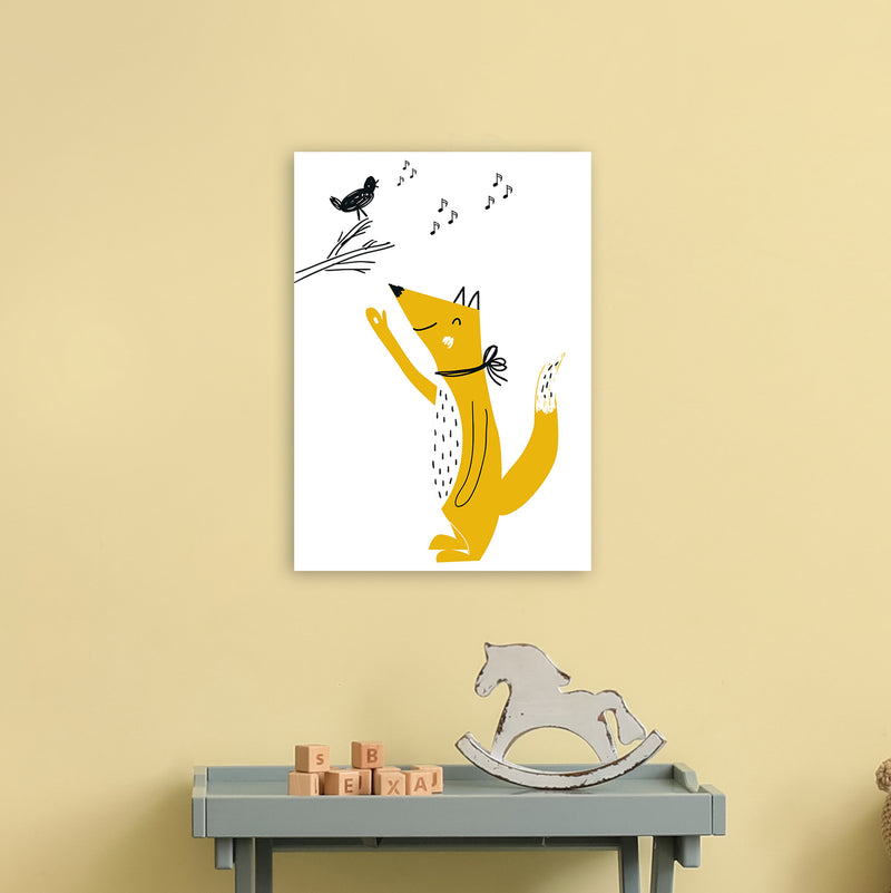 Fox And Birds Animal Pop  Art Print by Pixy Paper A3 Black Frame