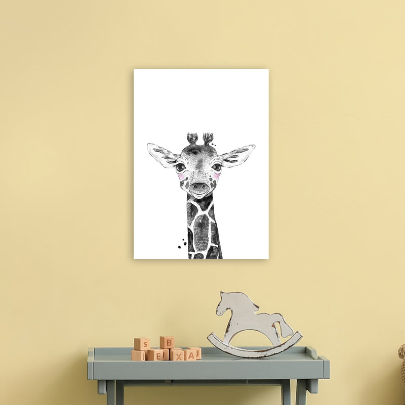 Safari Babies Giraffe  Art Print by Pixy Paper A3 Black Frame