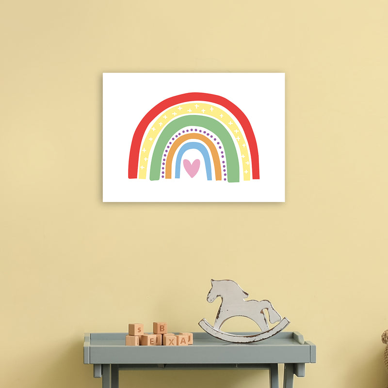 Rainbow With Heart  Art Print by Pixy Paper A3 Black Frame