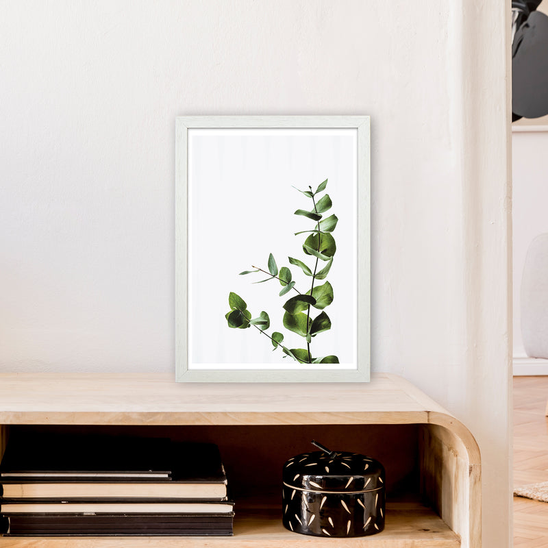Elegant Green Plant  Art Print by Pixy Paper A3 Oak Frame