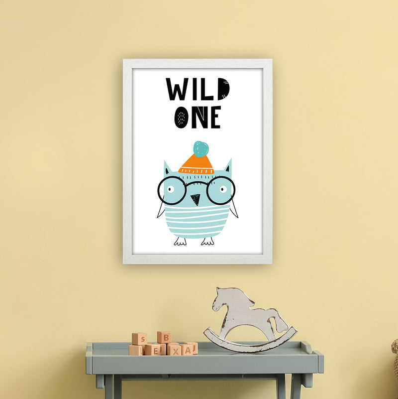 Wild One Owl Animal Pop  Art Print by Pixy Paper A3 Oak Frame