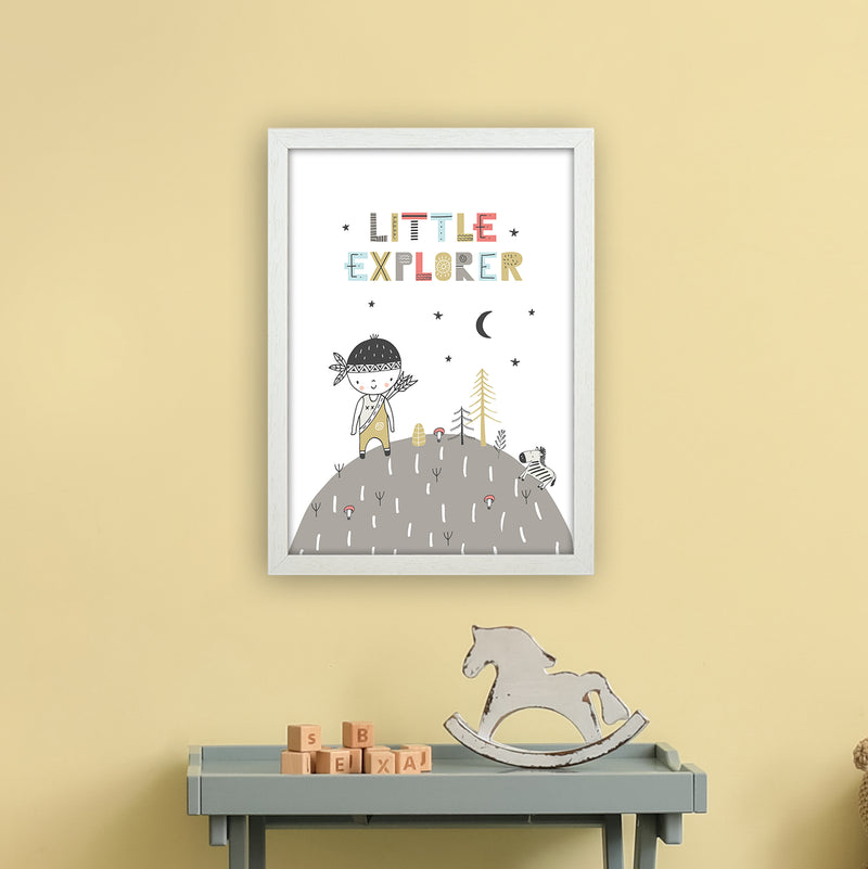 Little Explorer Hilltop  Art Print by Pixy Paper A3 Oak Frame