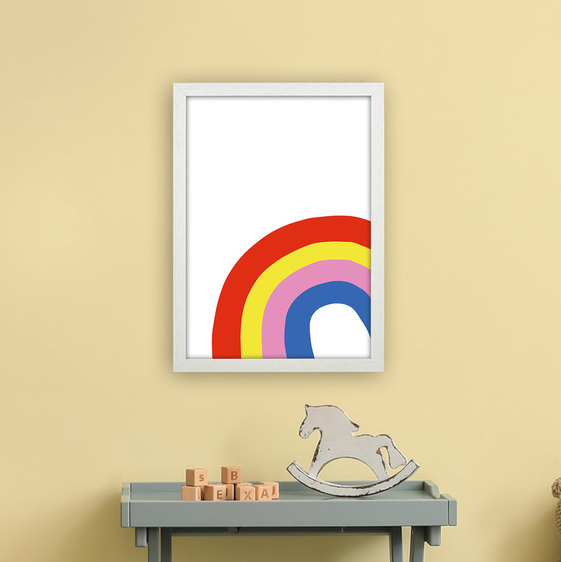 Rainbow In Corner  Art Print by Pixy Paper A3 Oak Frame