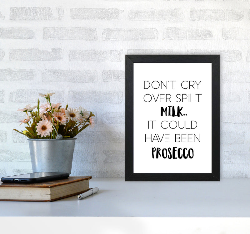 Spilt Milk Modern Print, Framed Kitchen Wall Art A4 White Frame