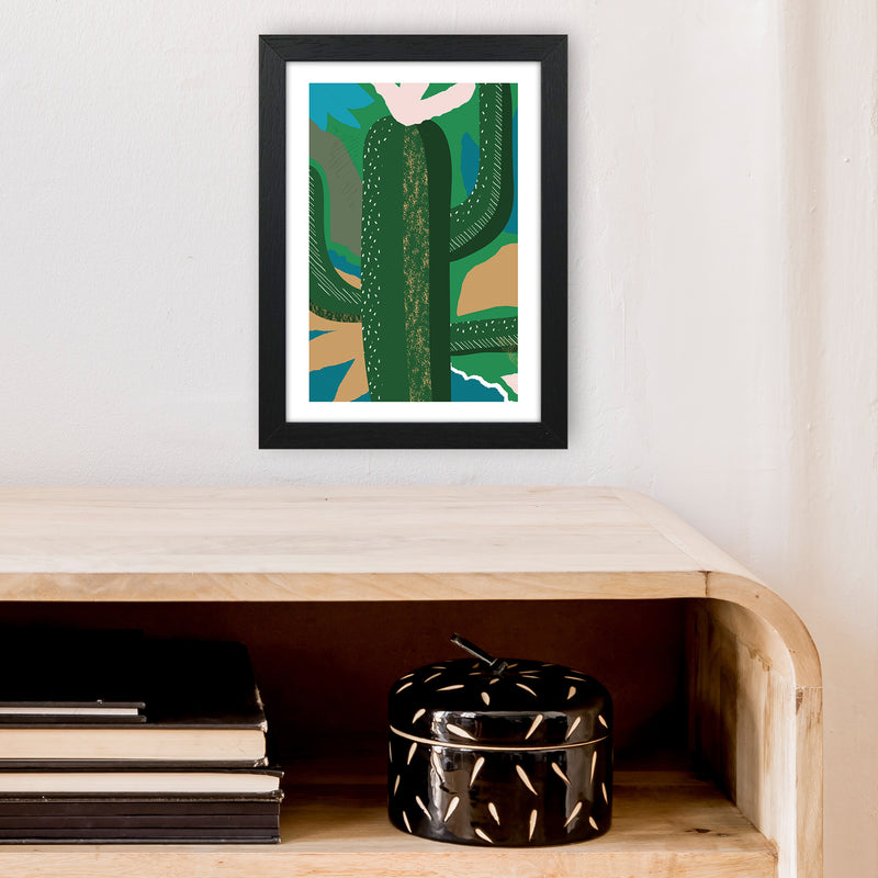 Cactus Jungle Abstract  Art Print by Pixy Paper A4 White Frame