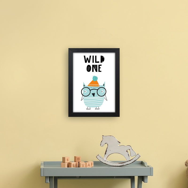 Wild One Owl Animal Pop  Art Print by Pixy Paper A4 White Frame