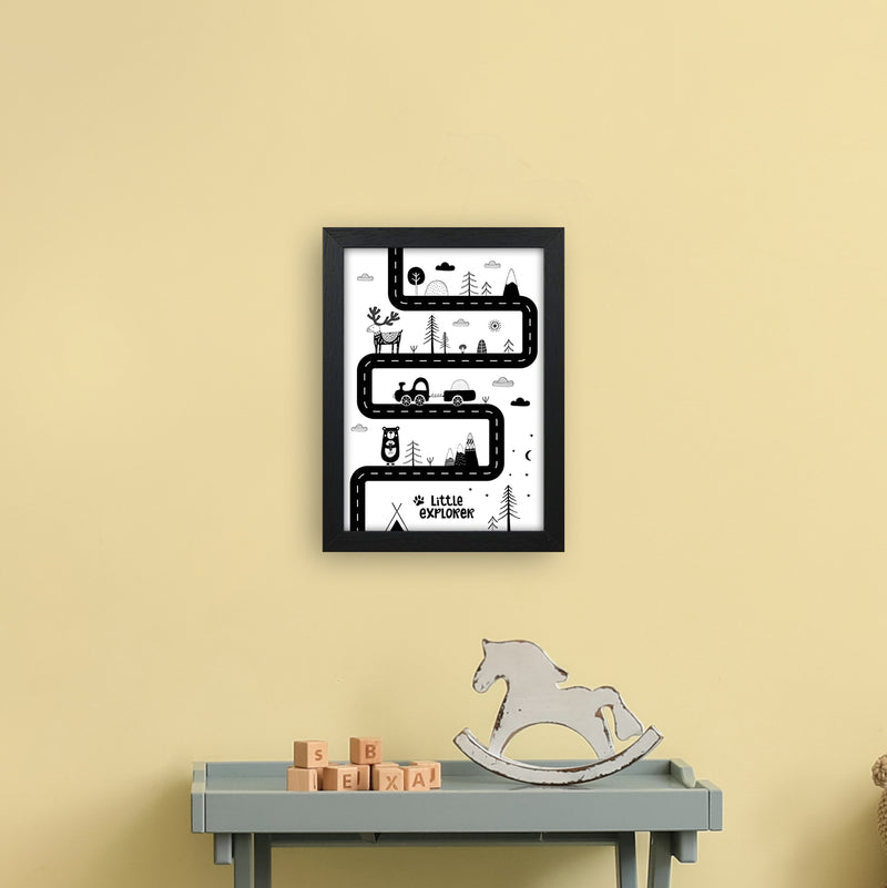 Little Explorer Track  Art Print by Pixy Paper A4 White Frame