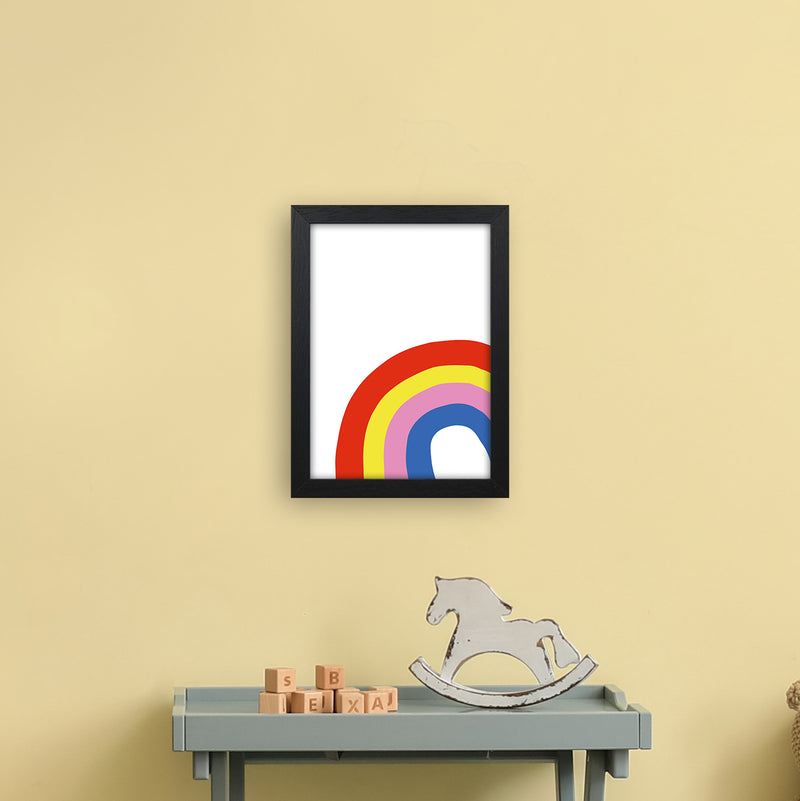 Rainbow In Corner  Art Print by Pixy Paper A4 White Frame