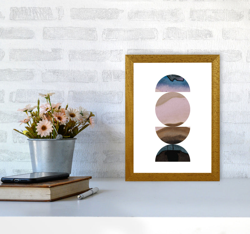 Pastel And Sand Abstract Circles Modern Print A4 Print Only