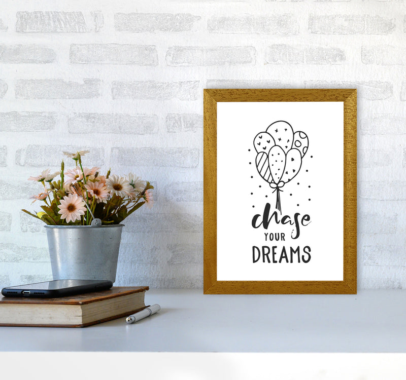 Chase Your Dreams Black Framed Nursey Wall Art Print A4 Print Only