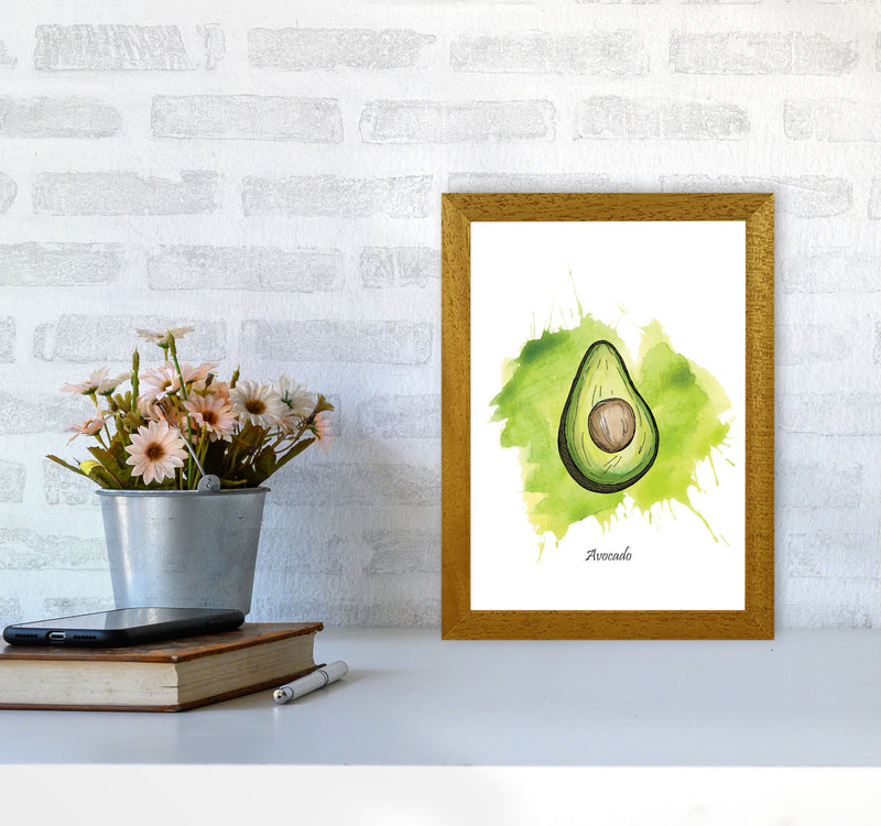 Avocado Modern Print, Framed Kitchen Wall Art A4 Print Only