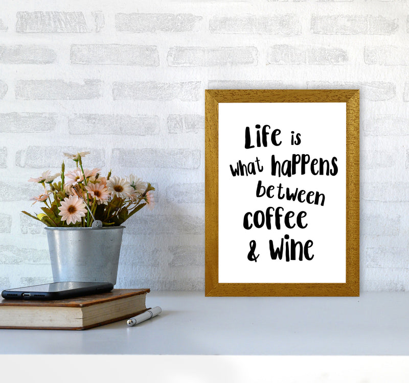 Life Is What Happens Between Coffee & Wine Modern Print, Kitchen Wall Art A4 Print Only