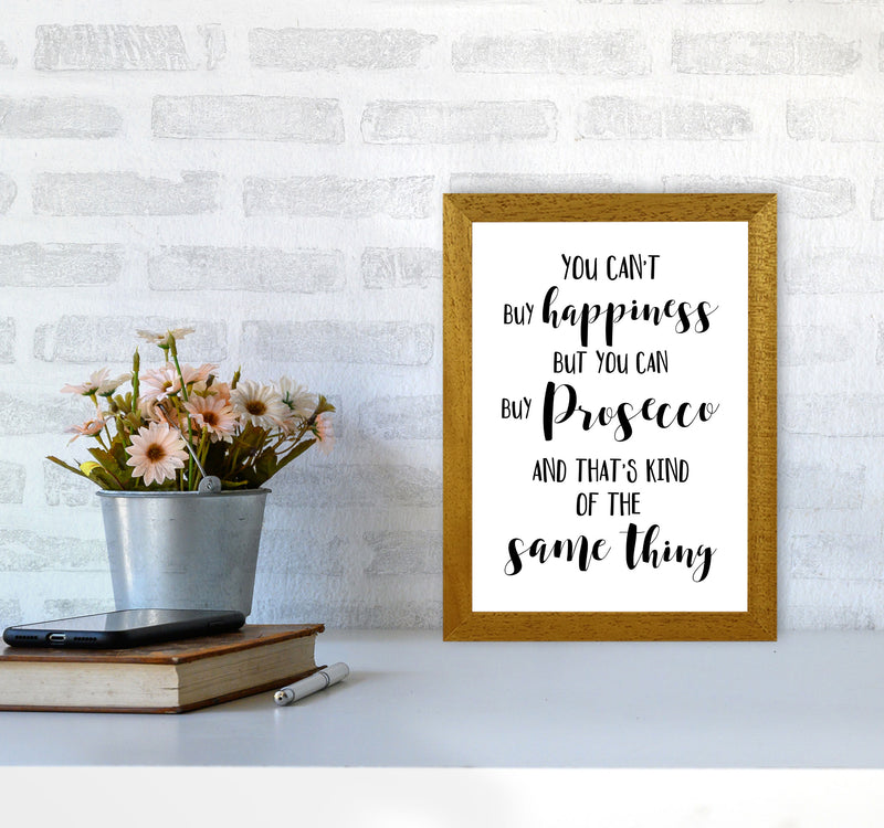 Happiness Is Prosecco Modern Print, Framed Kitchen Wall Art A4 Print Only