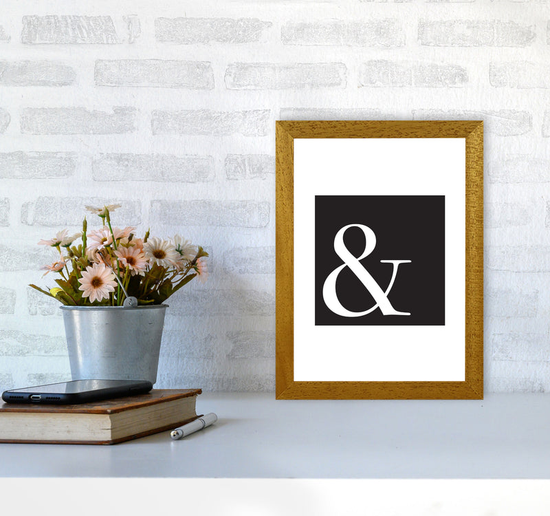 Ampersand Black Framed Typography Wall Art Print A4 Print Only