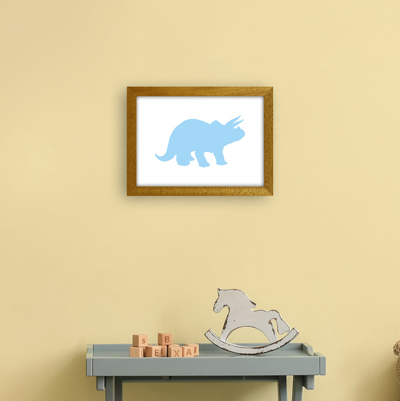 Triceratops Light Blue  Art Print by Pixy Paper A4 Print Only