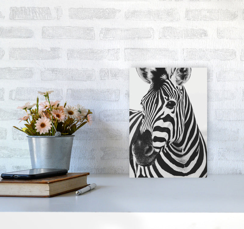 Black And White Zebra Modern Print Animal Art Print A4 Black Frame