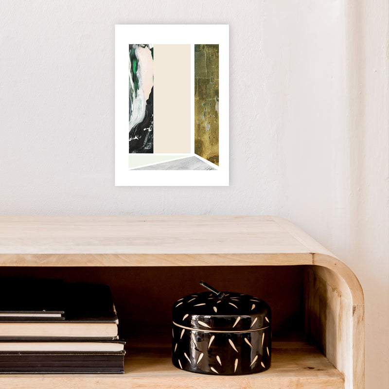 Green Marble Rectangle Abstract  Art Print by Pixy Paper A4 Black Frame
