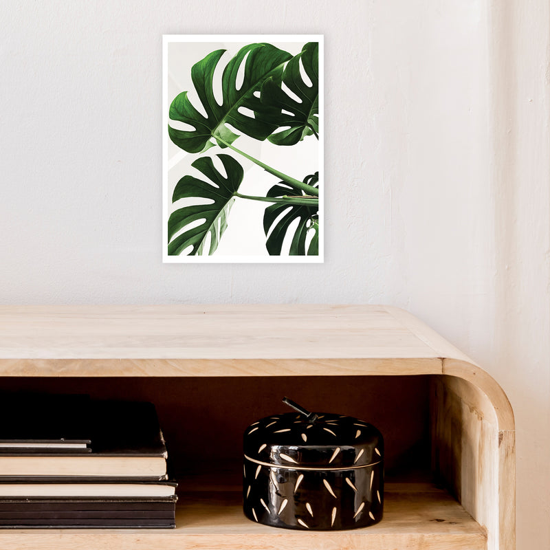 Monstera Leaf  Art Print by Pixy Paper A4 Black Frame