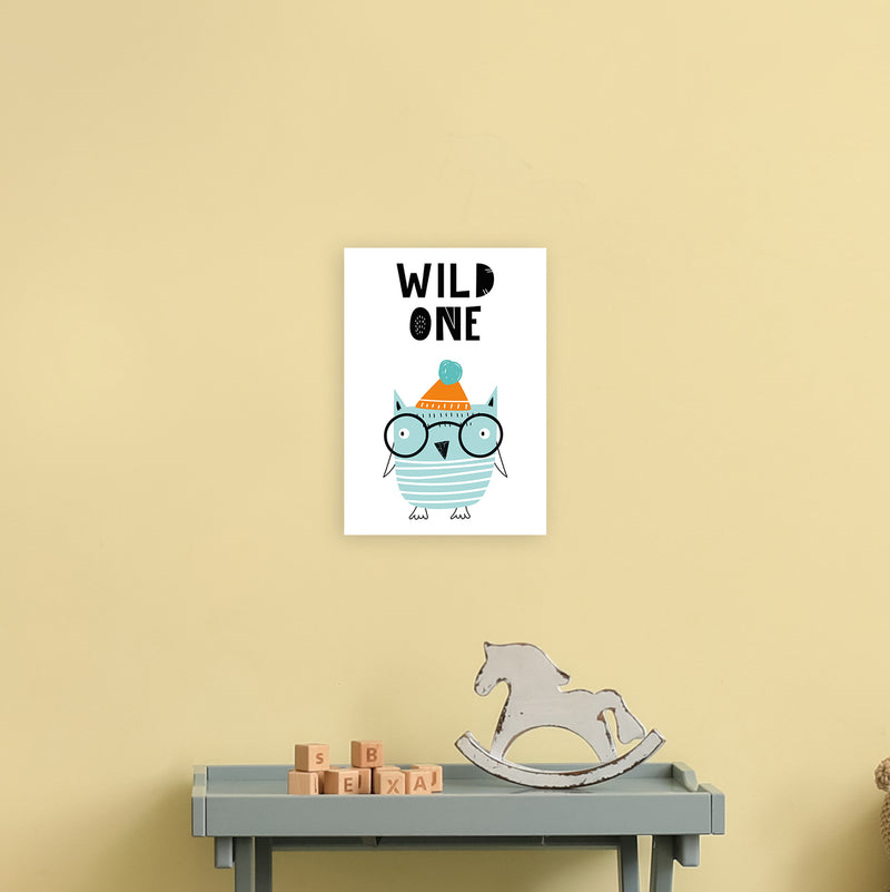 Wild One Owl Animal Pop  Art Print by Pixy Paper A4 Black Frame