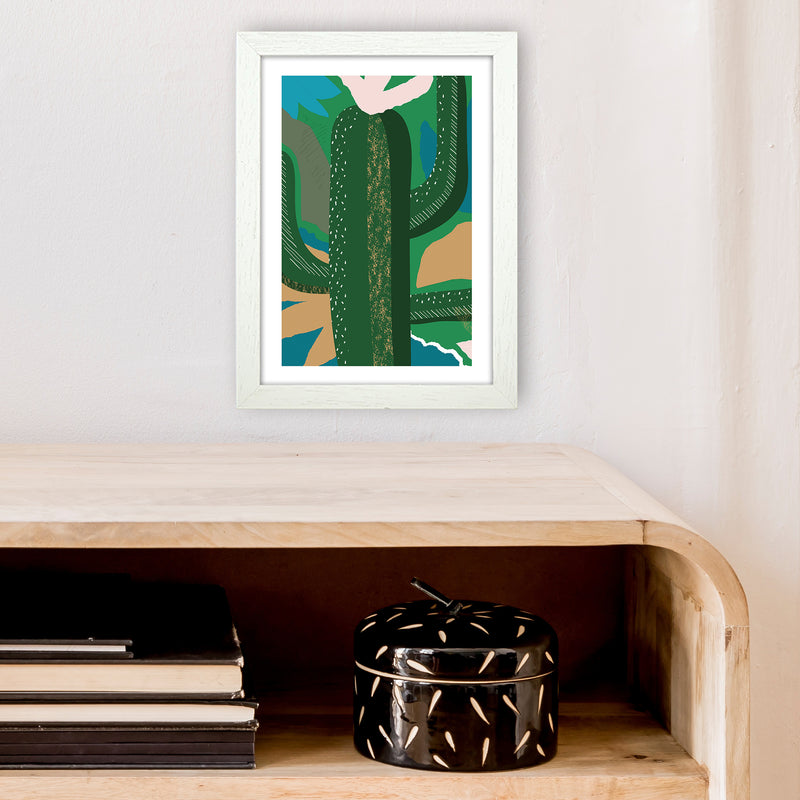 Cactus Jungle Abstract  Art Print by Pixy Paper A4 Oak Frame