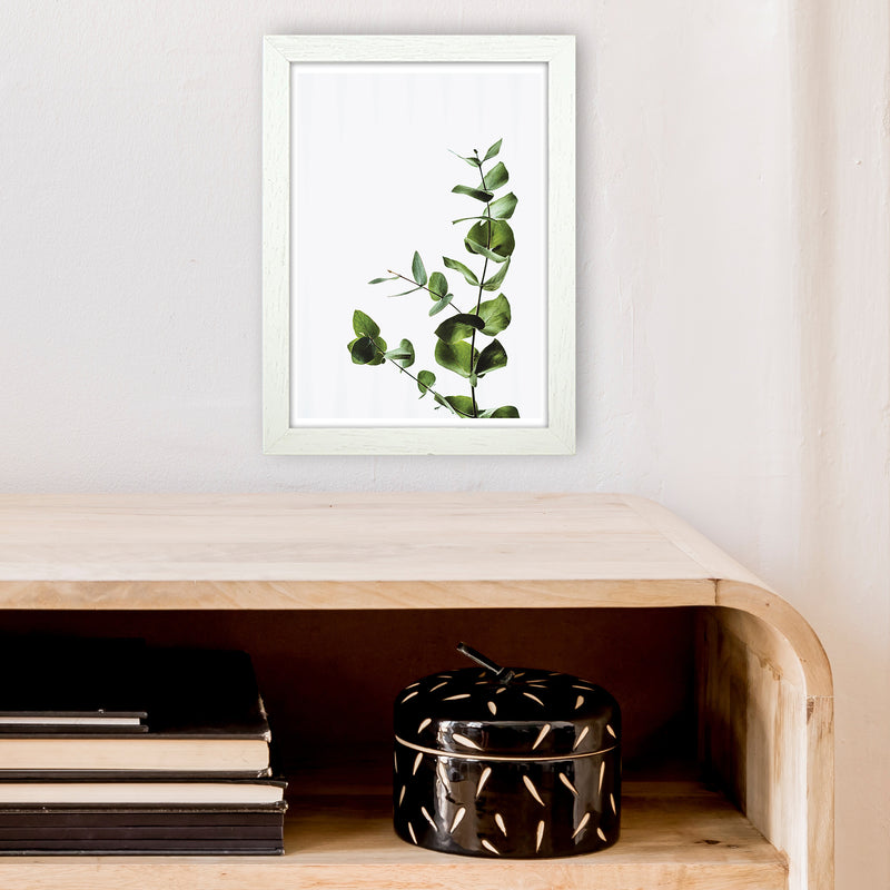 Elegant Green Plant  Art Print by Pixy Paper A4 Oak Frame