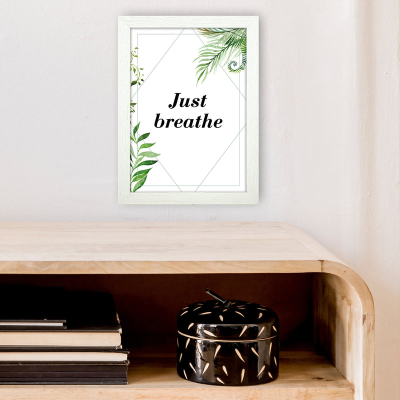 Just Breathe Exotic  Art Print by Pixy Paper A4 Oak Frame