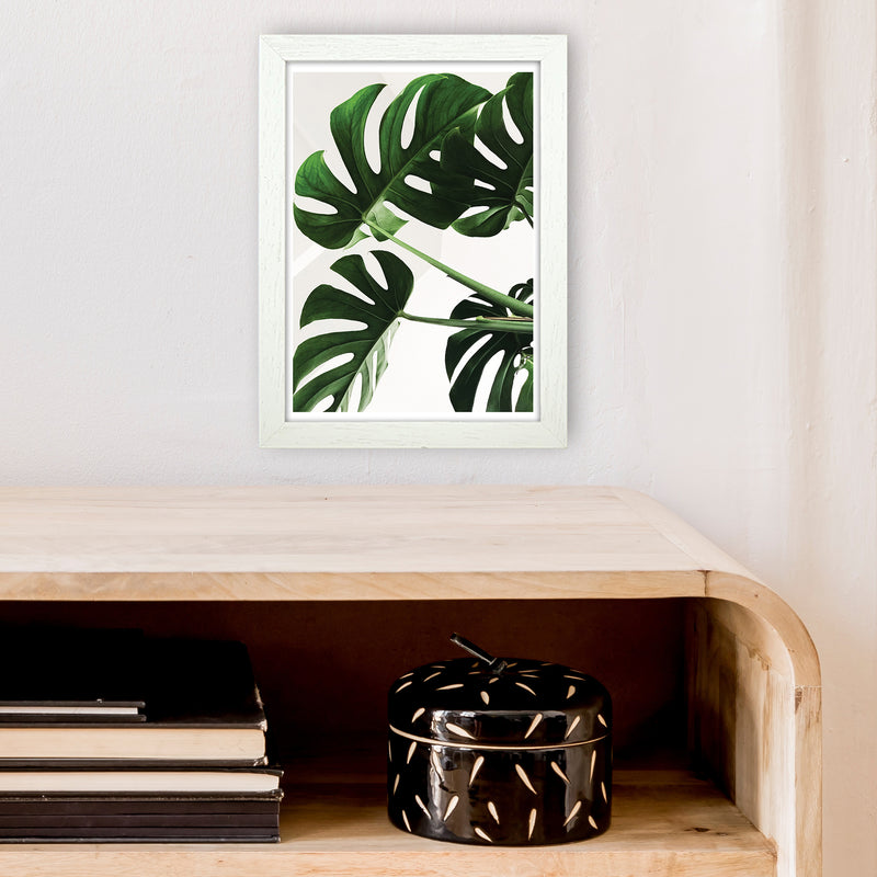 Monstera Leaf  Art Print by Pixy Paper A4 Oak Frame
