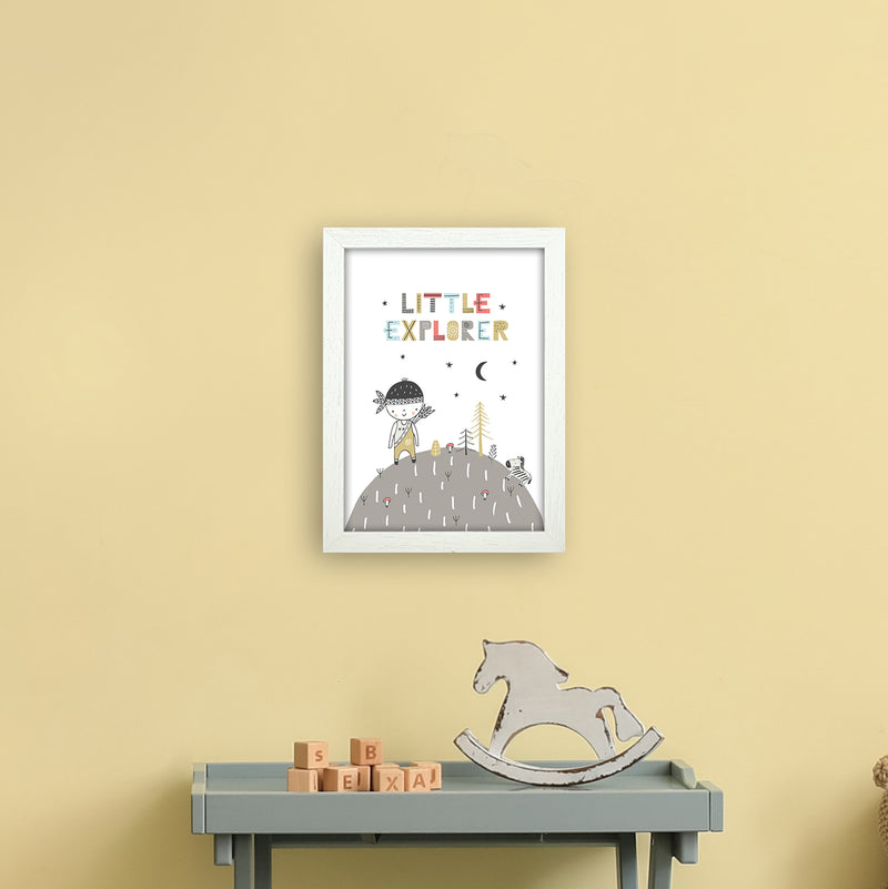 Little Explorer Hilltop  Art Print by Pixy Paper A4 Oak Frame
