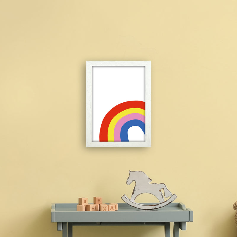 Rainbow In Corner  Art Print by Pixy Paper A4 Oak Frame