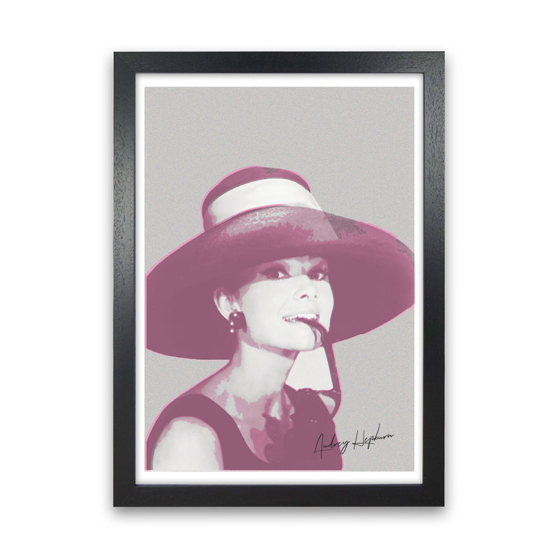 Audrey Hepburn Vintage Modern Print Black Grain