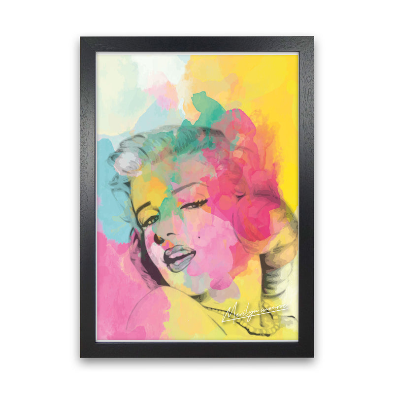 Marilyn Monroe In Colour Modern Print Black Grain