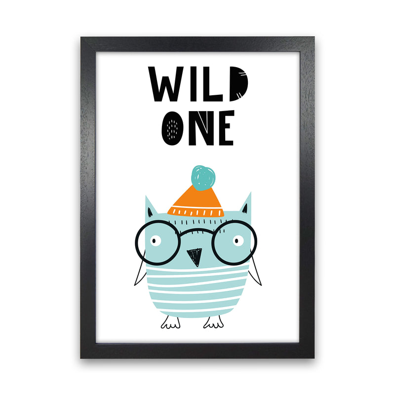 Wild One Owl Animal Pop  Art Print by Pixy Paper Black Grain