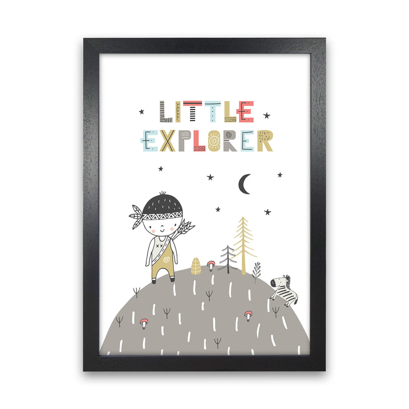 Little Explorer Hilltop  Art Print by Pixy Paper Black Grain