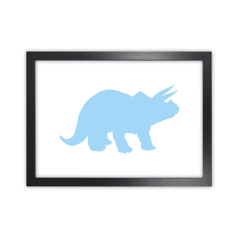 Triceratops Light Blue  Art Print by Pixy Paper Black Grain