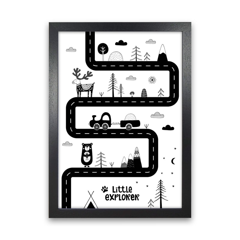 Little Explorer Track  Art Print by Pixy Paper Black Grain