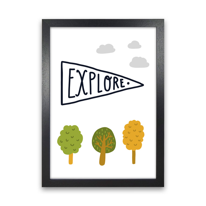 Little Explorer Sign  Art Print by Pixy Paper Black Grain