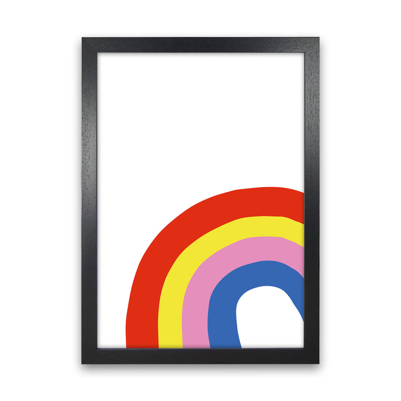 Rainbow In Corner  Art Print by Pixy Paper Black Grain