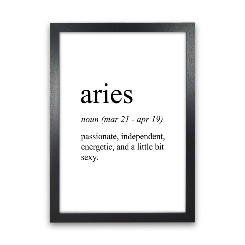 Aries Definition Art Print by Pixy Paper Black Grain