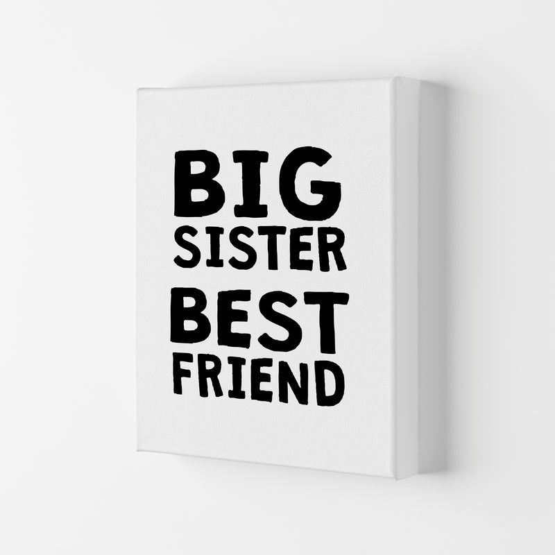 Big Sister Best Friend Black Framed Typography Wall Art Print Canvas