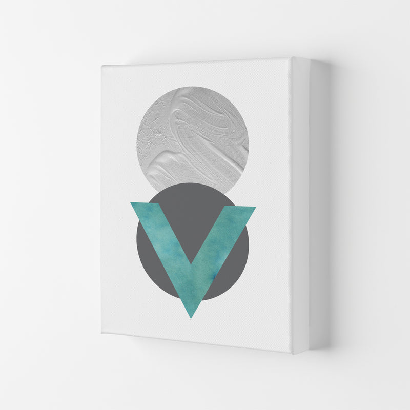Marble Teal And Silver 1 Art Print by Pixy Paper Canvas