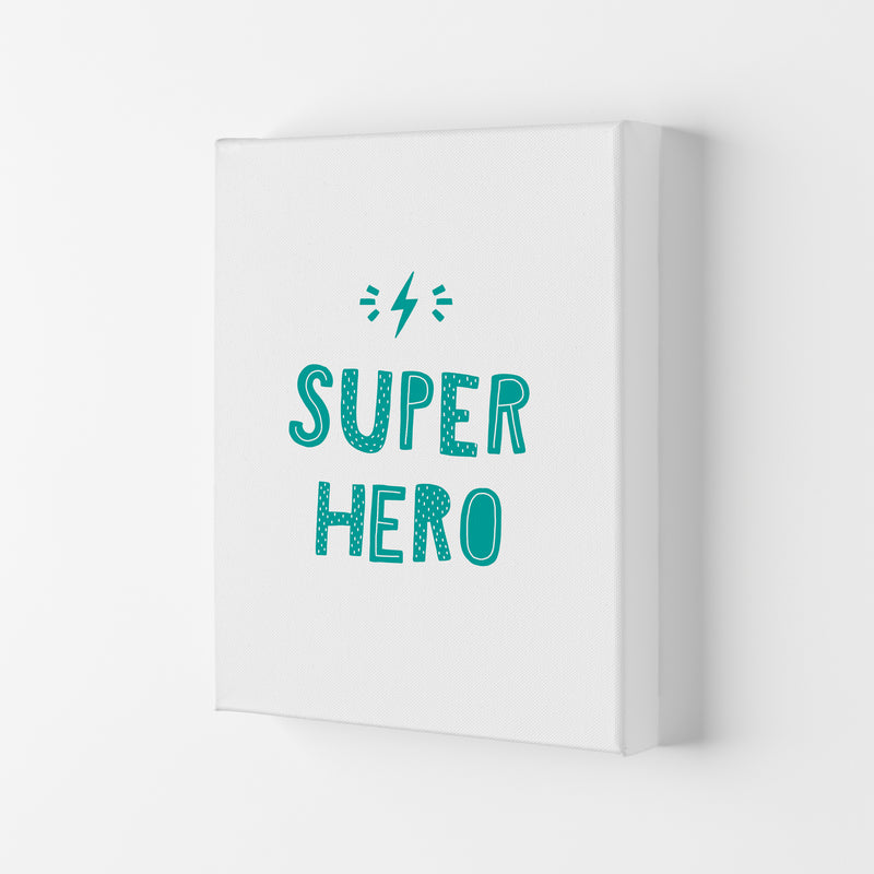 Super Hero Teal Super Scandi  Art Print by Pixy Paper Canvas