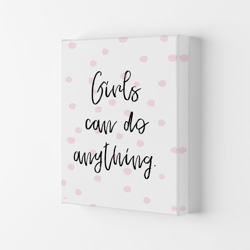 Girls Can Do Anything Pink  Art Print by Pixy Paper Canvas
