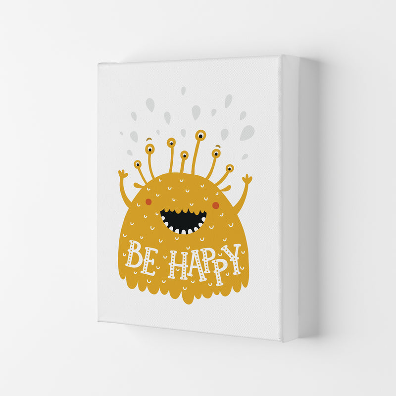 Little Monsters Be Happy  Art Print by Pixy Paper Canvas