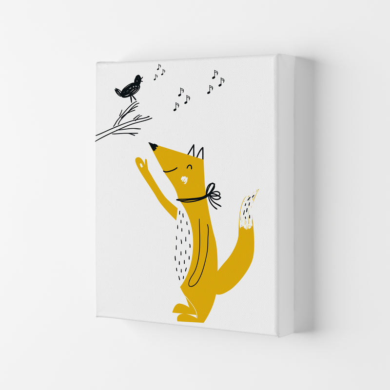 Fox And Birds Animal Pop  Art Print by Pixy Paper Canvas