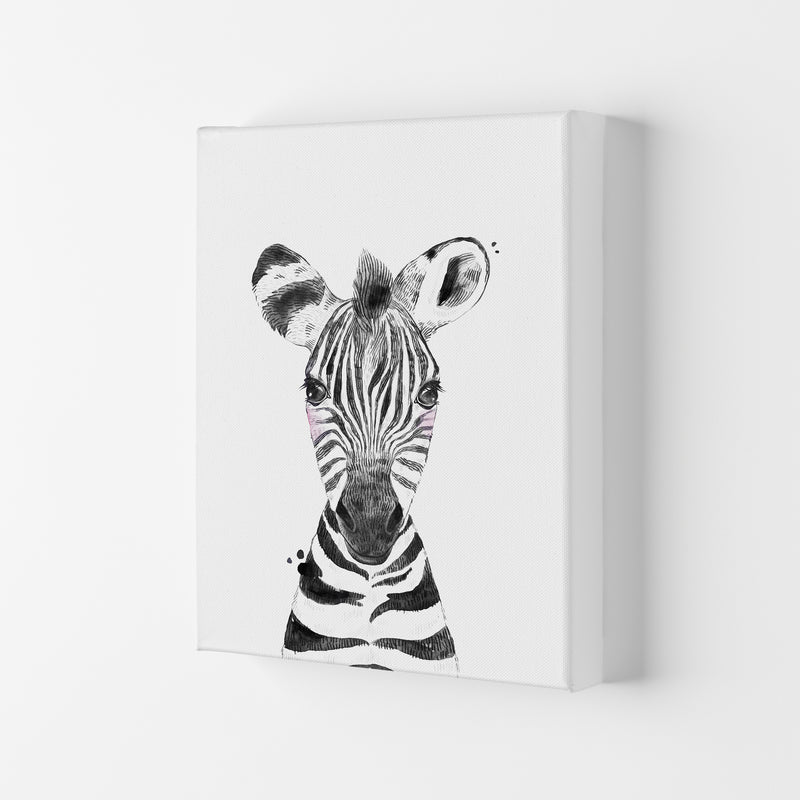 Safari Babies Zebra  Art Print by Pixy Paper Canvas