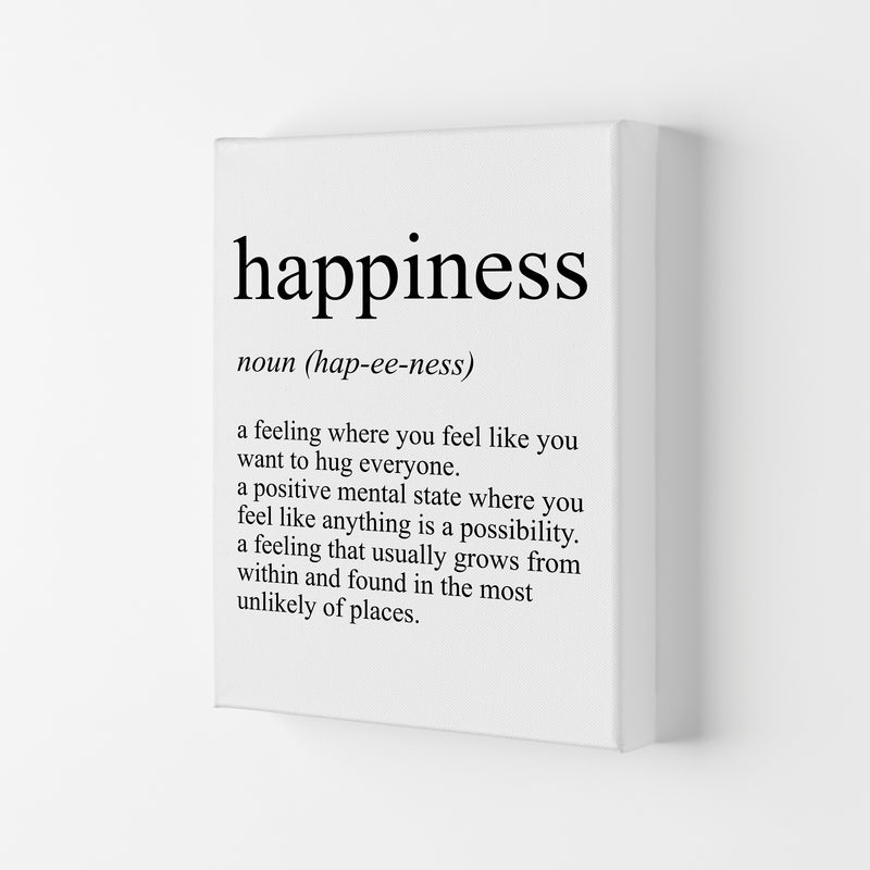 Happiness Definition Art Print by Pixy Paper Canvas